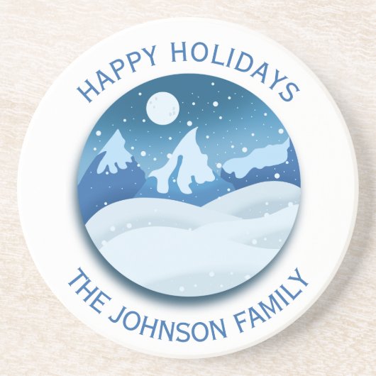 Peaceful Frosted Landscape Custom コースター (正面)