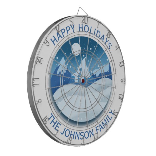 Peaceful Frosted Landscape Custom ダーツボード (正面左)