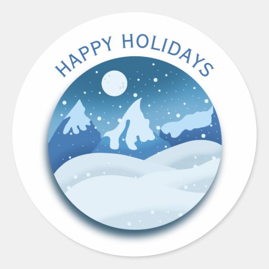 Peaceful Frosted Landscape Custom ラウンドシール (正面)