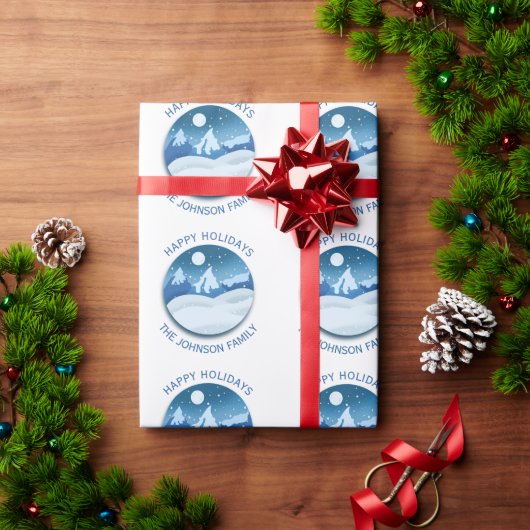 Peaceful Frosted Landscape Custom ラッピングペーパー (クリスマスギフト)