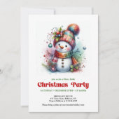 Peaceful funny snowman invite holiday joy digital 招待状 (正面)