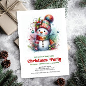 Peaceful funny snowman invite holiday joy digital 招待状