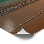 Peaceful Golden Sunset with Boat on Beach Poster ポスター (コーナー)