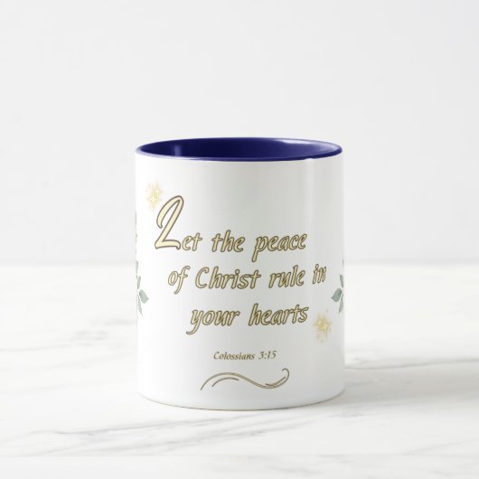 Peaceful Hearts Mug Colossians 3:15 マグカップ (中央)