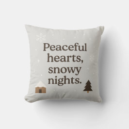 Peaceful Hearts,Snowy Nights Pillow | Winter decor クッション