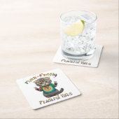 Peaceful Hippie Boho Kitten Vibes スクエアペーパーコースター (インサイチュ)