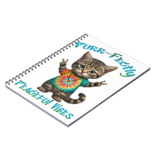 Peaceful Hippie Boho Kitten Vibes  ノートブック (左側)