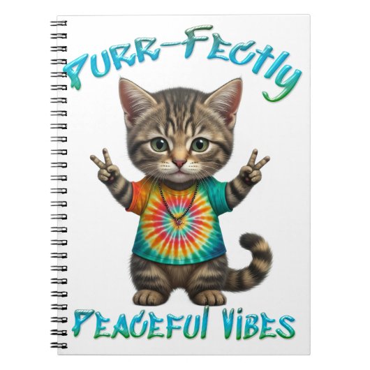 Peaceful Hippie Boho Kitten Vibes  ノートブック (正面)