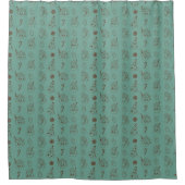 Peaceful Holiday Curtain Retro Pastel Bathroom シャワーカーテン (正面)