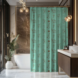 Peaceful Holiday Curtain Retro Pastel Bathroom シャワーカーテン