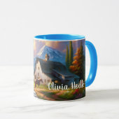 Peaceful Horse Countryside Mug マグカップ (正面右)