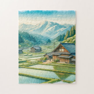Peaceful Japanese Village – Rice Field Puzzle ジグソーパズル