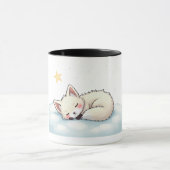 Peaceful Kawaii Arctic Fox Starry Night Winter マグカップ (中央)