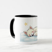 Peaceful Kawaii Arctic Fox Starry Night Winter マグカップ (正面左)