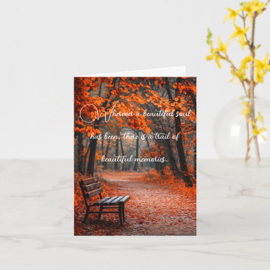 Peaceful Landscape with Words of Loss Sympathy カード (黄色い花)