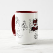 PEACEFUL MOMENT TWO-TONE MAROON&WHITE CERAMIC マグカップ (正面左)