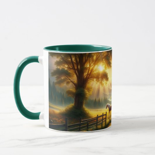 Peaceful Morning Custom Horse Mug  マグカップ (左)