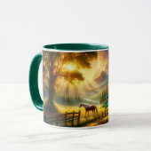 Peaceful Morning Custom Horse Mug マグカップ (正面左)