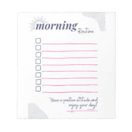 Peaceful Morning Routine Checklist Art ノートパッド