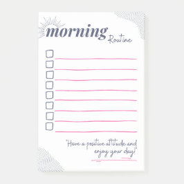 Peaceful Morning Routine Checklist Art ポストイット