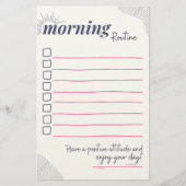 Peaceful Morning Routine Checklist Art 便箋 (正面)