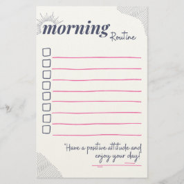 Peaceful Morning Routine Checklist Art 便箋