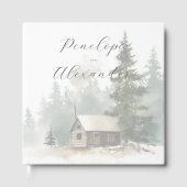 Peaceful Muted Watercolor Cabin Scene ゲストブック (正面)