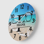 Peaceful Ocean Front F Monogram ラージ壁時計 (傾斜)