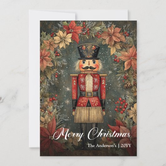 Peaceful old fashioned Christmas nutcracker シーズンカード (正面)