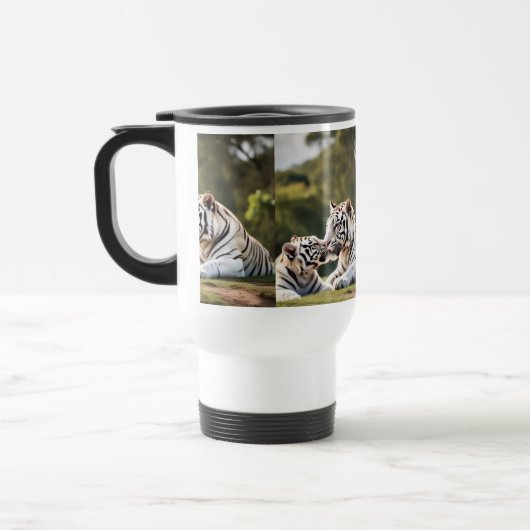 Peaceful Pair – White Tigers トラベルマグ (左)