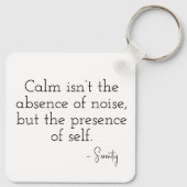 Peaceful pixel face in soft tones キーホルダー (裏面)