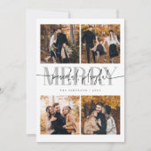 Peaceful Playful Merry White Christmas Multi Photo シーズンカード (正面)