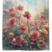 Peaceful Poppy Meadow シャワーカーテン (正面)