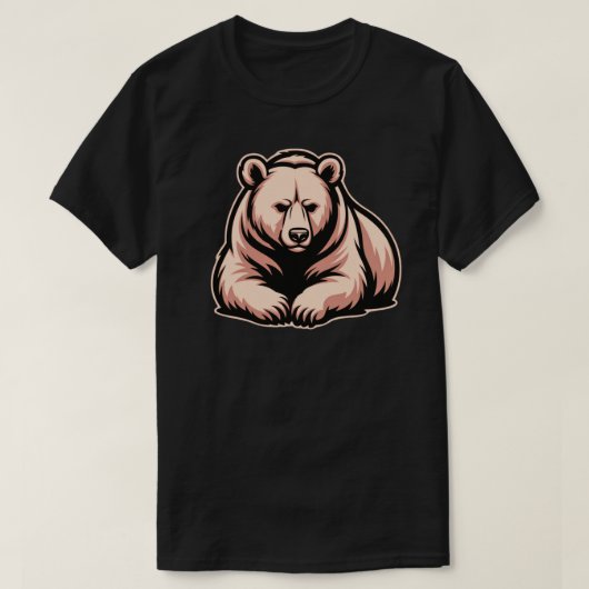 Peaceful Resting Bear Illustration – Calm Strength Tシャツ (デザイン正面)