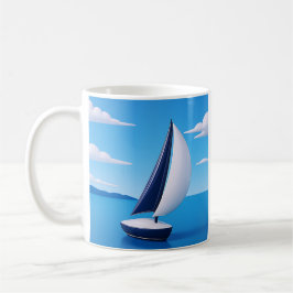 Peaceful Sailboat Ocean  コーヒーマグカップ