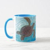 Peaceful Sea Turtle Mug マグカップ (左)