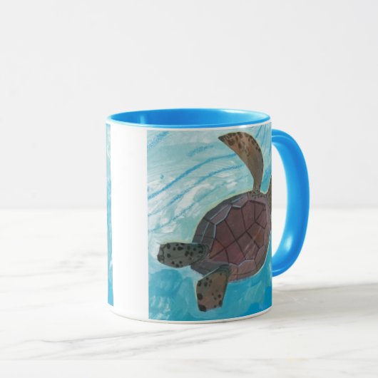 Peaceful Sea Turtle Mug マグカップ (正面右)
