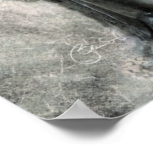 Peaceful Silver Buddha with Wisdom Quote ポスター (角)