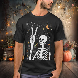 Peaceful Skeleton with Stars and Moon Tシャツ