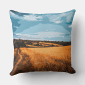 Peaceful Summer Landscape Golden Wheat クッション (裏面)