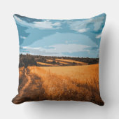 Peaceful Summer Landscape Golden Wheat クッション (正面)