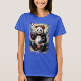 Peaceful time for this Jamaican Angel Panda on a Tシャツ