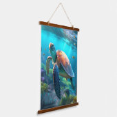 Peaceful Turtle Design Wall Decor Hanging Tapestry 吊り下げ型タペストリー (傾斜あり)