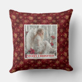 Peaceful Victorian Angel Red and Gold Christmas  クッション (裏面)