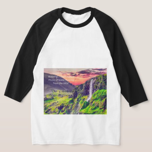 Peaceful Waterfall and Mountain Landscape | Relax Tシャツ (レイダウン)