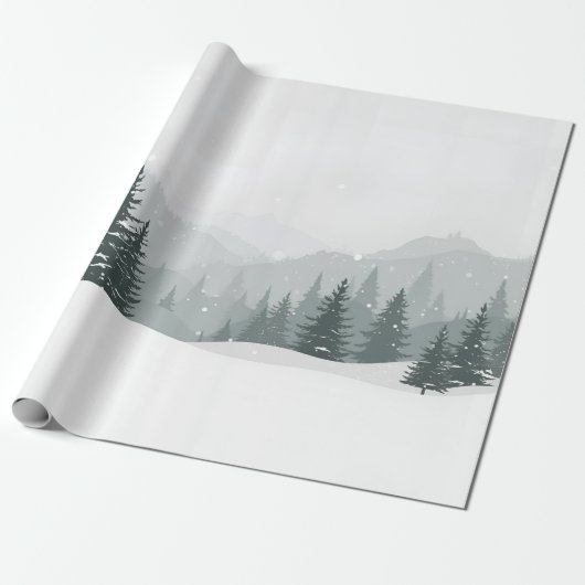 Peaceful Winter – Minimal Landscape Design ラッピングペーパー (アンロールド)