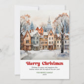 Peaceful winter scene card rustic bold holiday  シーズンカード (正面)