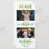 'PeaceJoyLove'ホリデーフォトカード シーズンカード (正面/裏面)