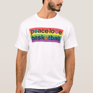 PeaceLoveBasketbolプライドユニセックスTシャツ(白) Tシャツ