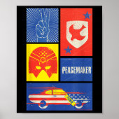 Peacemaker Sign, Shield, Helmet And Car ポスター (正面)